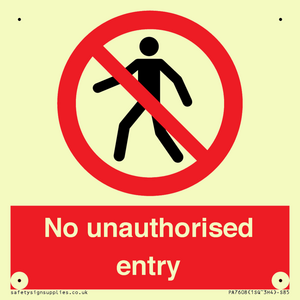 No unauthorised entry